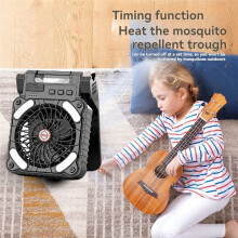 Solar Powered Fan Camping with Light, Portable Camping Fan with Solar Panel, Rechargeable Tent Camp Fan