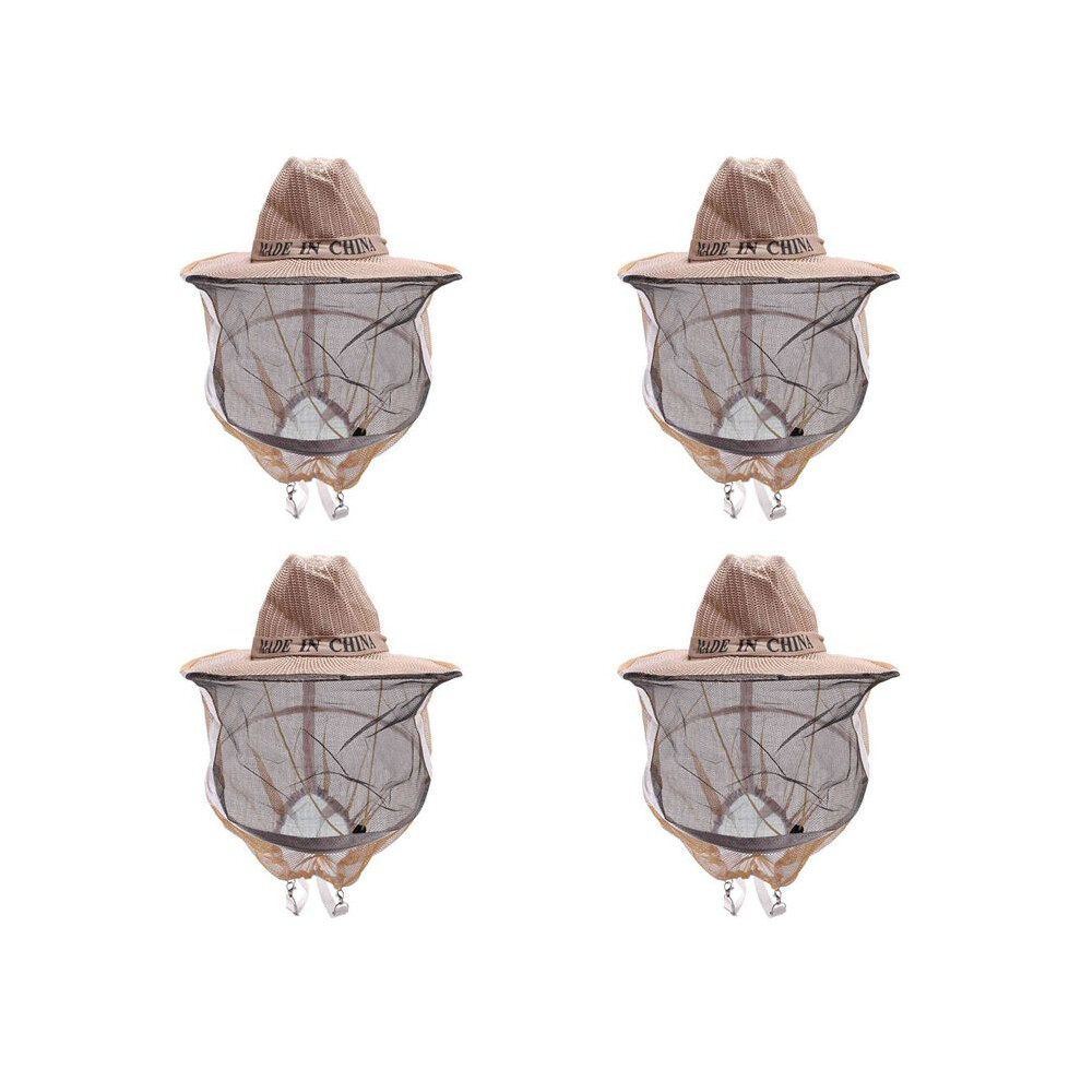 4 Pcs Anti Bee Hat Beehive Beekeeping Cowboy Hat Mosquito Bee Insect Net   Face Protector Beekeeper Equipment