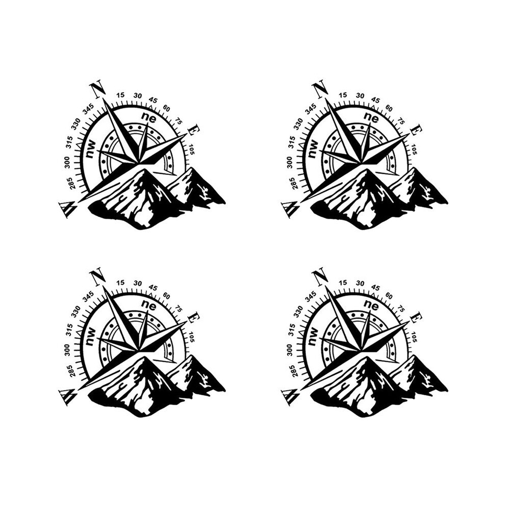 4Pcs Car Off-Road Suv Side Body Sticker Compass Mountain Decals Sticker For Suv Off-Road Waterproof 4713329760222