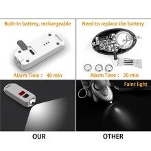 3X Alarma Personal, Alarma de Seguridad para Mujeres con Luz LED SOS, Sirena 130DB, Dispositivo de Sonido de Llavero Impermeable para NiñOs Mayores
