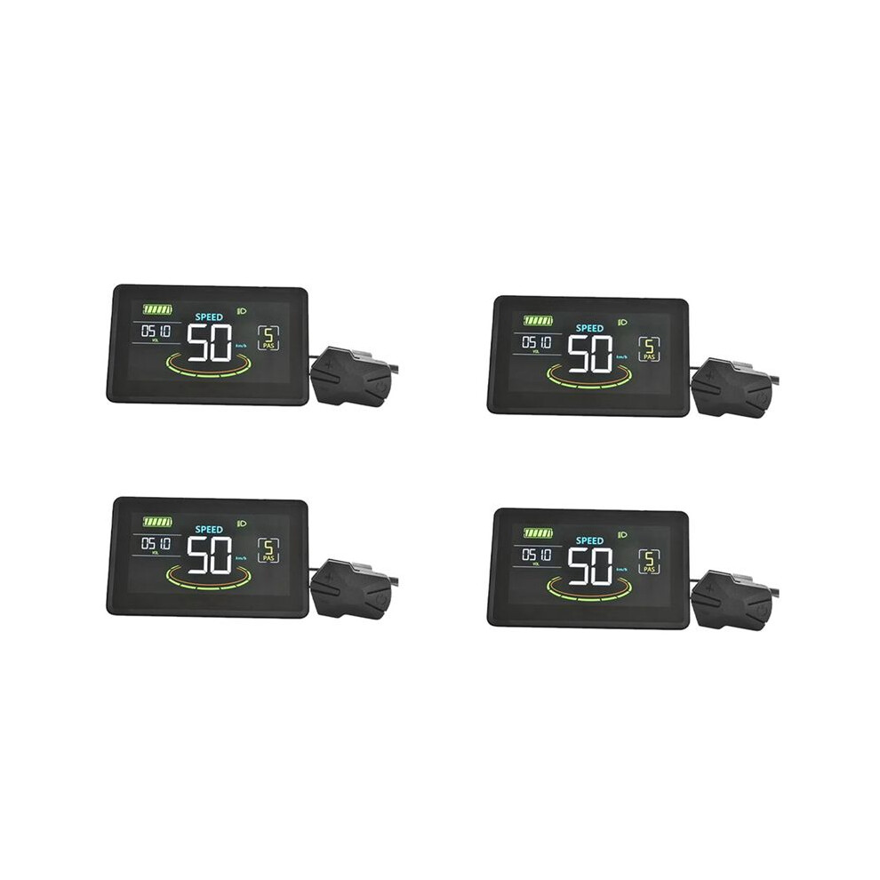 4X H6C Electric Bike LCD Display Meter 24V-60V E Scooter LCD Panel Color Screen with USB UART for Electric Bike(5PIN)-image-OPC-PWMHXDM-NEW