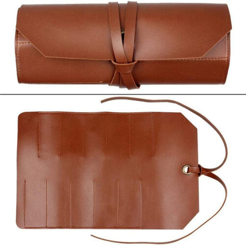 2X Leather Tool Roll, Leather Tool Kit Storage Bag, Multi Functional Leather Kit Bag Bicycle Repair Tool Kit Bag 2