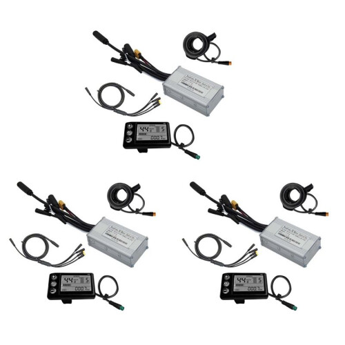 3X Three Mode Ebike Sine Wave Controller 24V/36V/48V 17A with S866 LCD Display Waterproof Connector for 350W Ebike