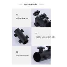 4PCS Awning Pole Fixing Tube Ground Bracket Windproof Adjustable Tent Canopy Support Rod Fixer