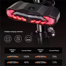 2X Bicycle Alarm Anti Theft Bike Taillight Alarm LED Waterproof Tail Light with Mounting Bracket