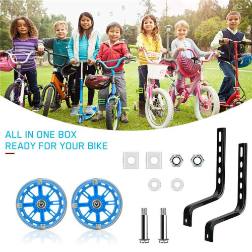 4x Rodas de Treinamento Infantis para Bicicleta de 20 Polegadas Rodas de Treinamento de Bicicleta Flash Rodas de Treinamento de Bicicleta com 1
