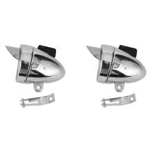 2X Bicycle Light Bike Retro Front Fog Light LED Metal Bike Lamp Vintage Bicycle Accessories Silver