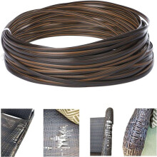 2pcs 120 Ft Wicker Repair Kit, Plastic Wicker Repair Supplies, Gradient Dark Brown with Visible Mixed Color Stripe