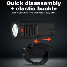 2X LED Cycling Front Light High Brightness Cycling Safety Front Lamp 3 Gears Bike Handlebar Flashlight for Night Riding