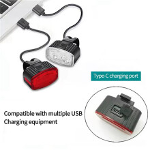 3X USB Rechargeable Bike Light Set,High-Intensity LED Front and Rear Bicycle Lights,Waterproof Cycling Flashlight