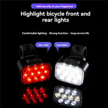 2X Fahrradlicht-Set Vorne und Hinten, USB-Aufladung, Mountainbike-Helm, Rennrad-Scheinwerfer, Rücklicht