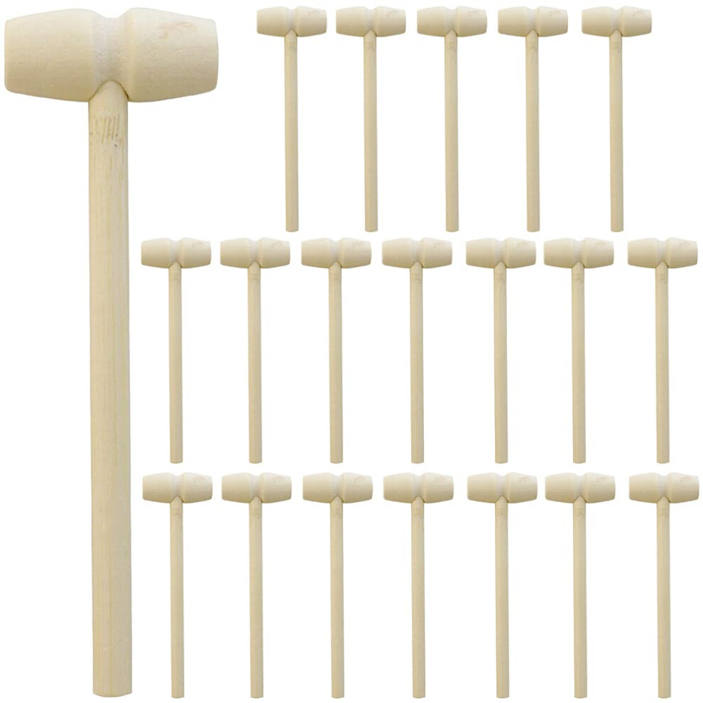 Mini Wooden Mallet 20 Pack For Crab Lobster Shell Cracking, Durable Hardwood For Seafood And Crafts 9174973068280
