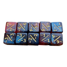 10Pcs Symbol Dice Double Colors Math Counting Teaching Add Subtract Dice Digital Dice Dice Acrylic Teaching Tool-A