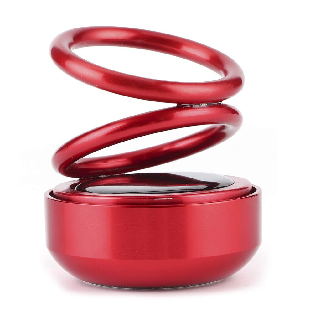 Solar Powe Car Air Freshener With Auto Rotation, Aluminum Dashboard Aromatherapy Diffuser Red 9169991111209