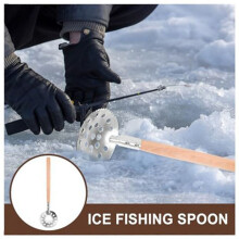 Cuchara Dentada para Pescar Hielo, Cuchara Metal para Hielo, Cuchara para Espumadera Pesca, Cuchara con Filtro para Pesca Hielo, Cuchara para