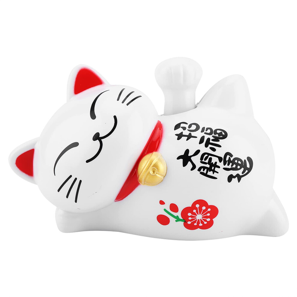 Solar Powered Waving Lucky Cat Figurine For Car Dashboard And Home Lucky Fortune Decoration 9053599486312