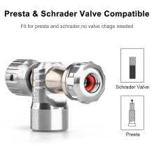 GEWAGE CO2-Inflator för CykeldäCk -CO2 Cykelpump Presta & Schrader-Ventilkompatibel - CO2-CykeldäCkpump för Cykel, RöD