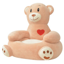 vidaXL Plush Children's Chair Bear Brown Baby Toddler Toy Sofa Seat Seating