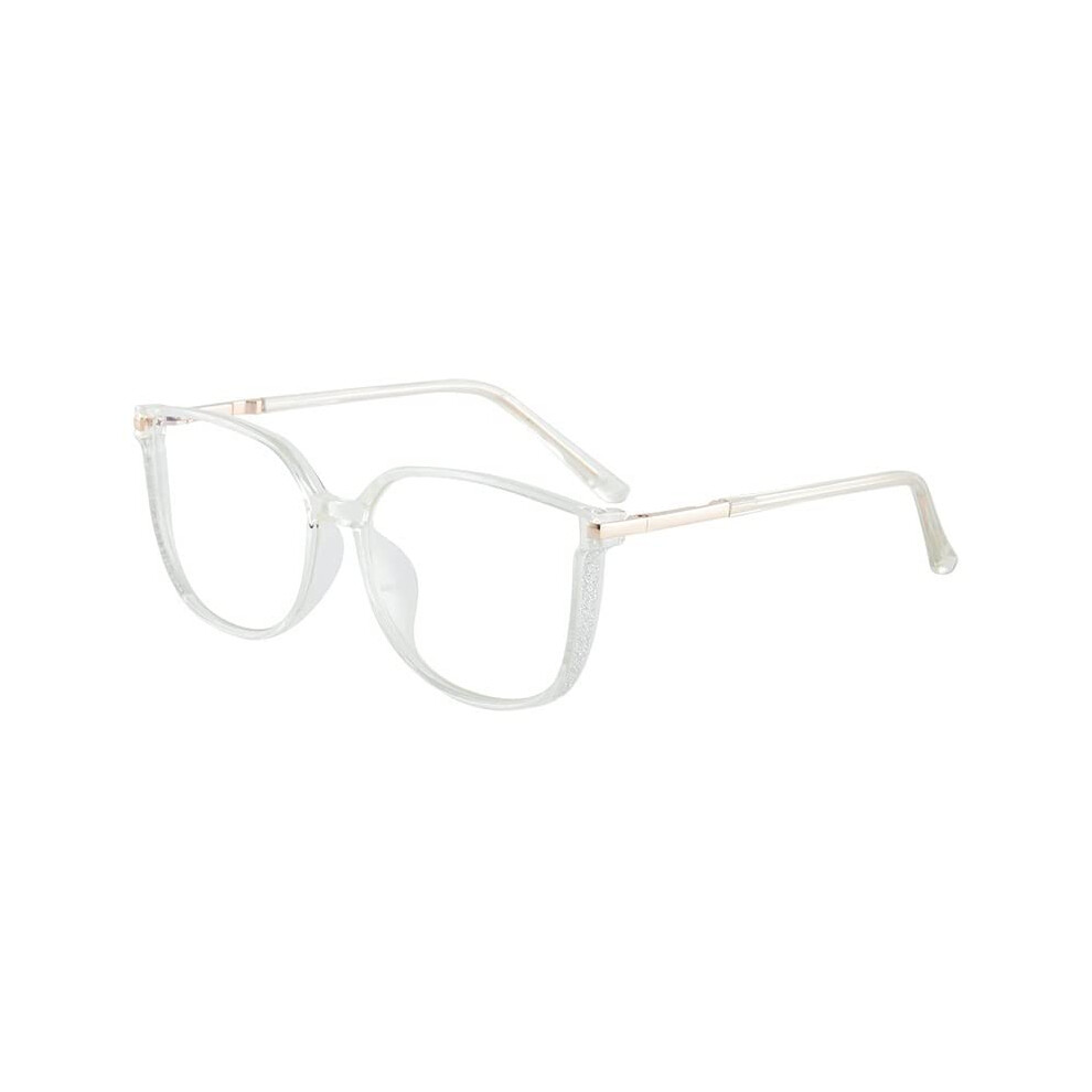 Oversized Blue Light Blocking Reading Glasses +3.00 Wine Color Flat Mirror Anti Eye Strain Computer Readers
