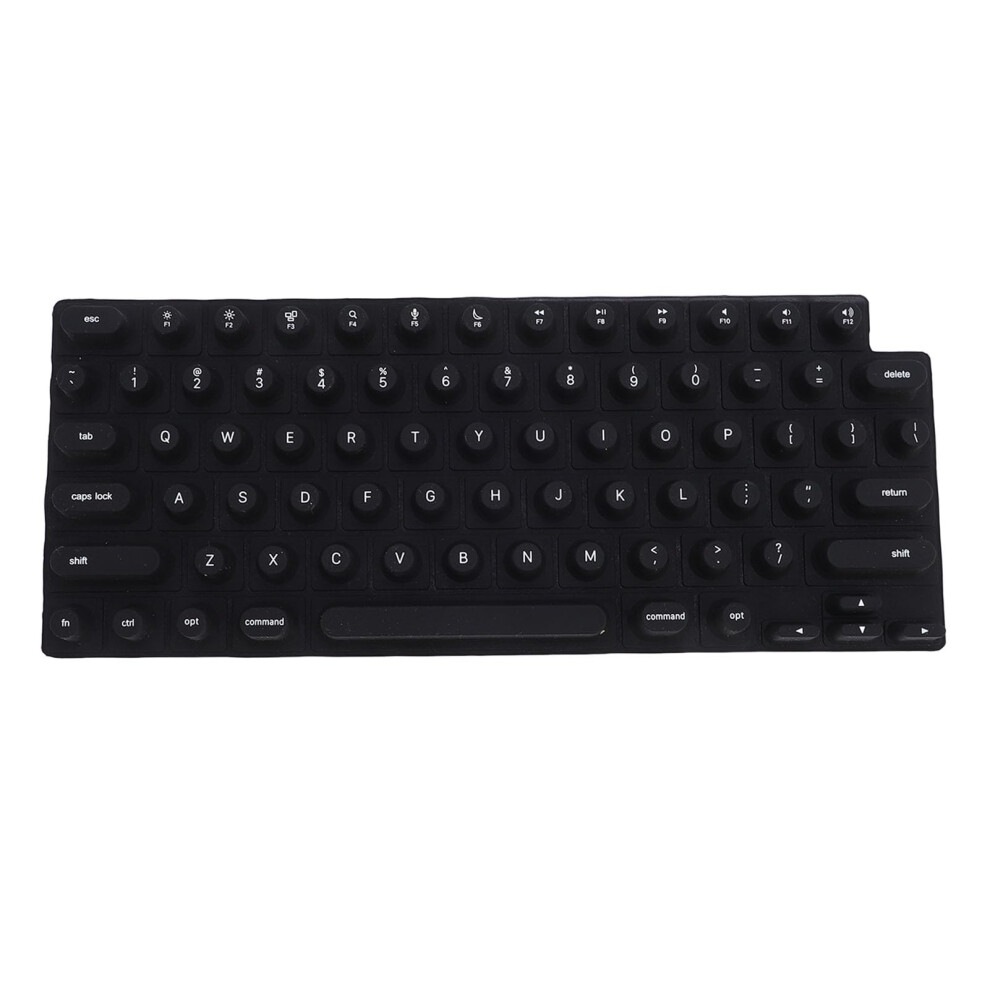 Silicone Keyboard Cover For Macbook Pro 14 16 And Air 13 15, Raised Key Design, Nail Friendly Protector Black 9073542386438