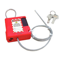 Lockout Tagout Cable Lock - 3.3ft Adjustable Cable Lock, Steel Cable Lock with Vinyl Coating, Loto-Cable