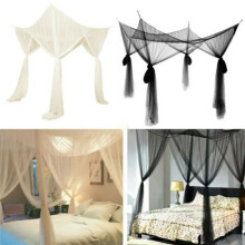 Mosquito Net, Palace Four Door Queen Size Double Bed, Home Single Bed Insect Proof Square Elegant Canopy Mosquito Net B