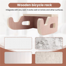 Support Mural pour Vélo de Route, de Montagne, Crochets Muraux pour Vélo D'Intérieur en Bois, Support de Rangement pour Vélo