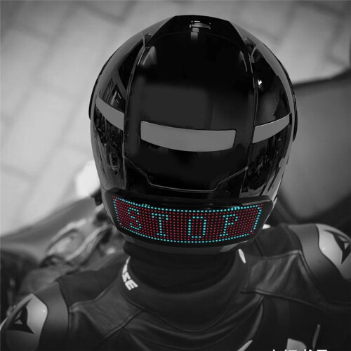 LED  Cycling Helmet Taillight, Motorcycle Helmets Light with Turn-Signals Speedometer and Programmable APP