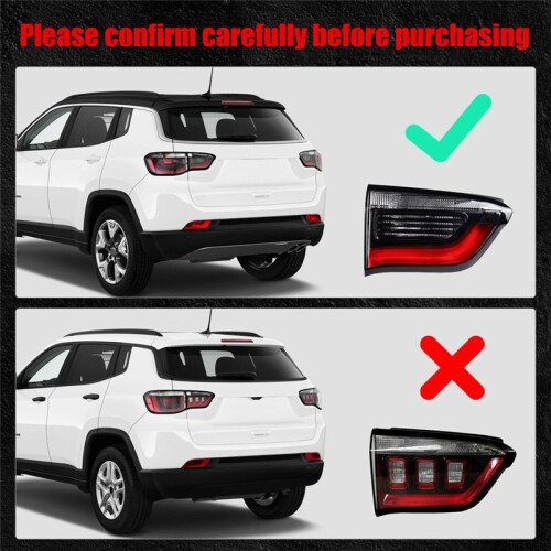 Inner Tail Light for  Compass 2017-2021 Taillight Tail Lamp Brake Lamp Assembly CH2802117 55112685AB Left 1