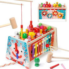 Montessori Wooden Activity Table 7in1 Educational Toy Set for Toddlers Ages 14