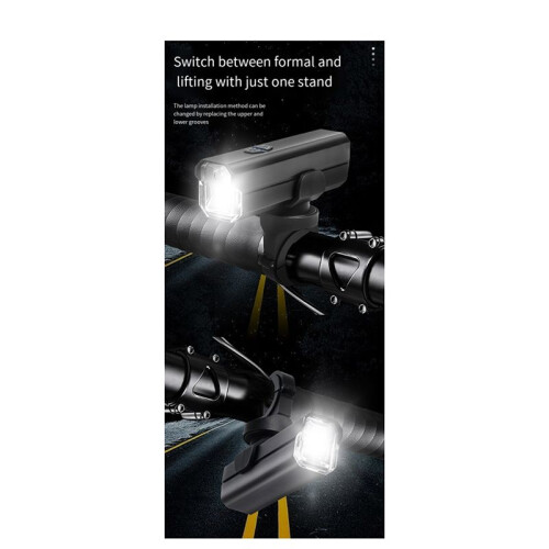 Bicycle Light Bike Headlight Bicycle Rechargeable Flashlight Handlebar USB Charging Mountain Road Highlight