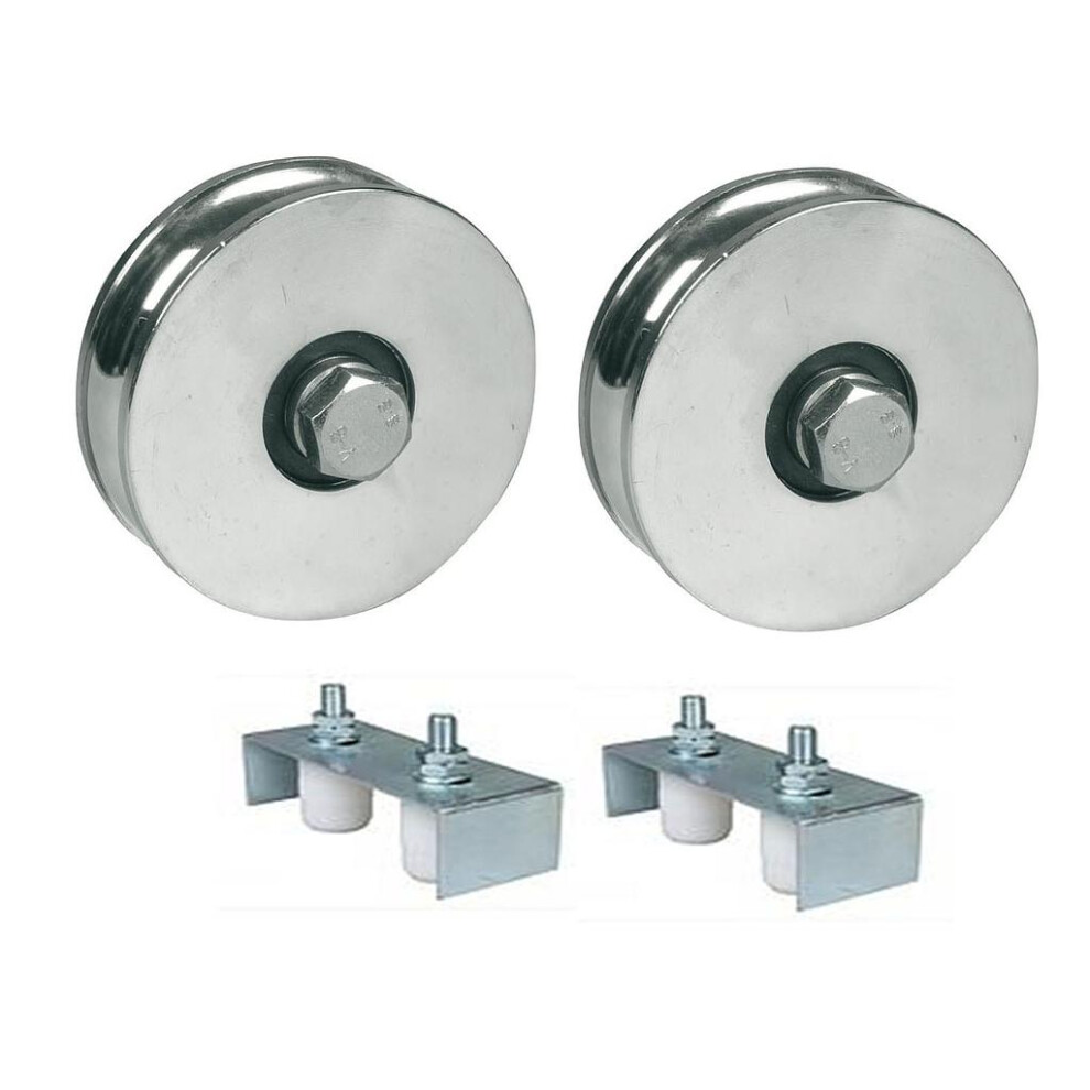 Parnells 125Mm R-Groove Wheel With 2 Bb & 30X40 Gate Guides In Bracket X2