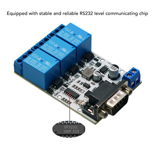 MODBUS RTU RS232 Opto 3-Channel Relay Module 5-32V 2