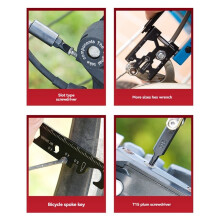 Bicycle Tire Tool Kit 38-In-1 Detachable Bicycle Tool Cycling Repair Tool Screwdriver Bits Wrench Bottle Opener Black