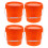 4Pièces Seaux Orange Résistants Pour Stockage 7