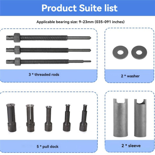 Bike Bearing Disassembly Tool Bearing Puller Remove Set Motorcycle Bearing Pulling Extractor Tool Kit 2