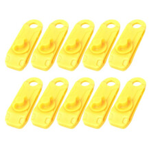 10pcs Outdoor Camping Tent Windproof Reusable Fixing -Clips Clamps Tarp Cord Buckle Tensioner Tent Yellow