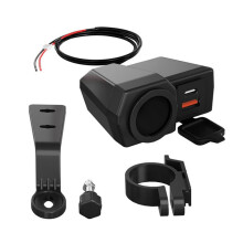 Prise USB pour Guidon et Rétroviseur de Moto Chargeur Rapide Étanche Adaptateur Secteur pour Téléphone Voltmètre Numérique Thermomètre
