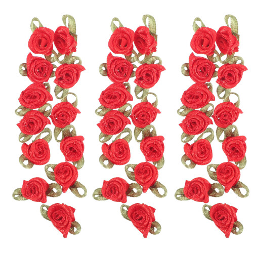 100 roses en tissu avec nœuds pour