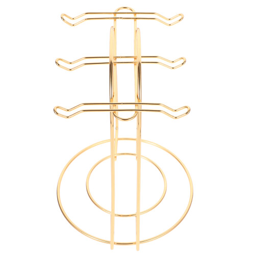 3Pcs Golden Mug Bracket Iron Cup Stand for Home Use 2