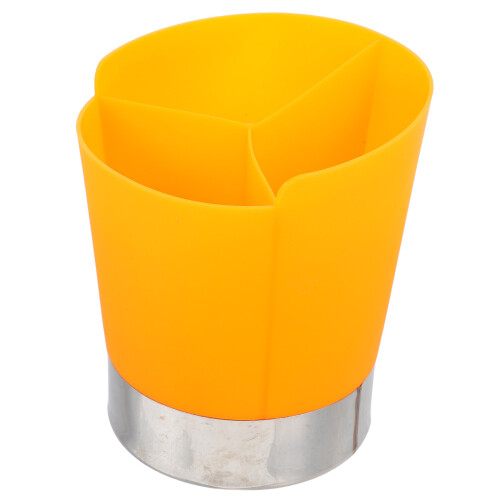 3Stk Strohalmspender Theke 3-Kompartiment Organizer Gelb Transparent 2