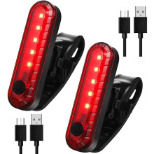2 Szt.USB Akumulatorowe śWiatłO Tylne Roweru LED Jasne 4 Tryby Tylne śWiatłO Rowerowe Wodoodporne Tylne śWiatłO Rowerowe, Czerwone