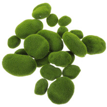 75Pcs Fake Moss Decorative Stones Lifelike Green balls for Garden