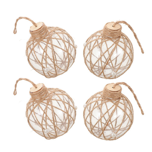 12Pcs Clear Plastic Baubles for Xmas Tree Crafts 2