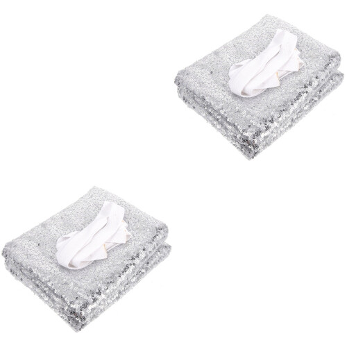 2Pcs Sequin Backdrop Curtain Glitter Streamer Photo Decor 2