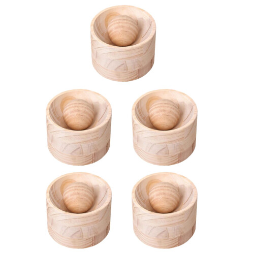 5Pcs Khaki Wood Dumpling Skin Pressers DIY Dumpling Wrapper Tool Set 2
