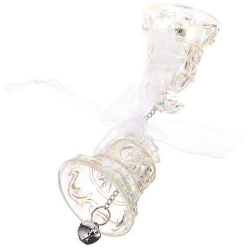 5pcs Acrylic Clear Bell Ornament Xmas Tree Hanging Decor 1