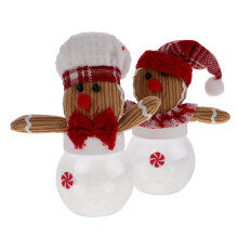 10Pcs Christmas Gift Packaging Boxes Cloth Plastic Candy Storage Case