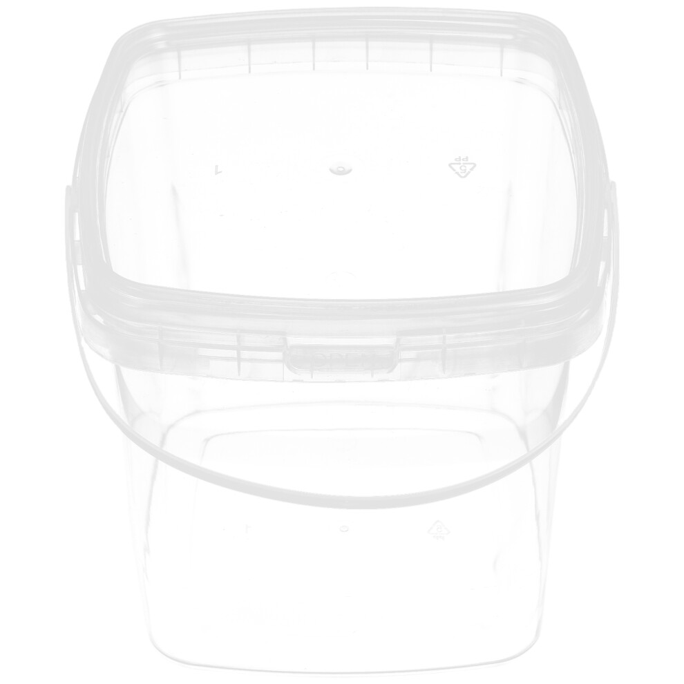 3 Pcs Plastic Clear Paint Pail Commercial Food Storage Containers 3632663918605