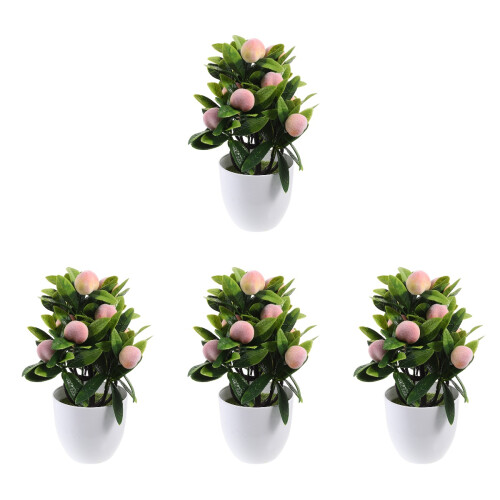 4Pcs Lifelike Artificial Potted Fruit Tree Tabletop Decor 2